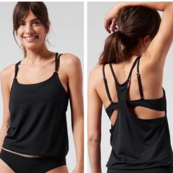 Athleta Women's Seascape Bra Cup Tankini Black Size 36B/C - Picture 1 of 15